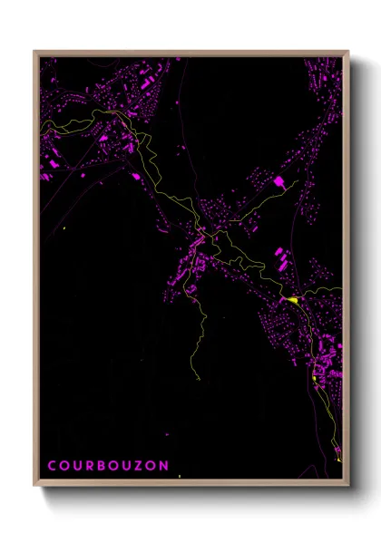 Une affiche de carte sur Courbouzon
