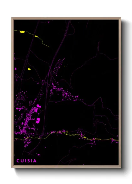 Une affiche de carte sur Cuisia