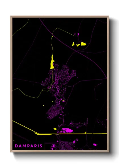 Une affiche de carte sur Damparis