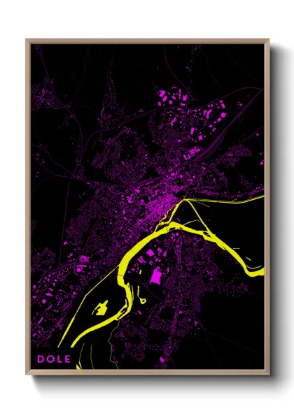 Une affiche de carte sur Dole