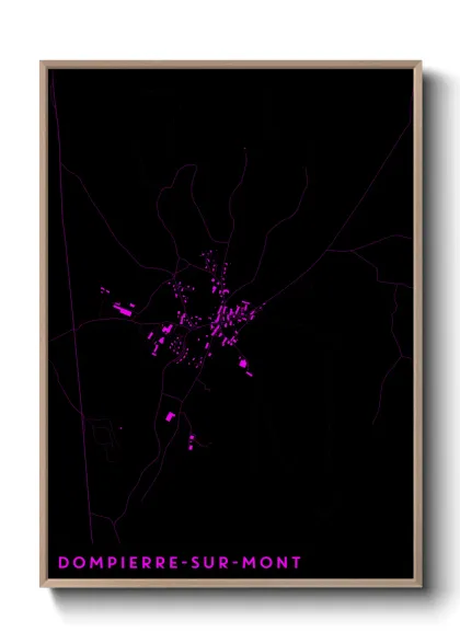 Une affiche de carte sur Dompierre-sur-Mont