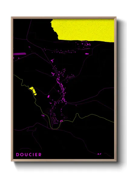 Une affiche de carte sur Doucier