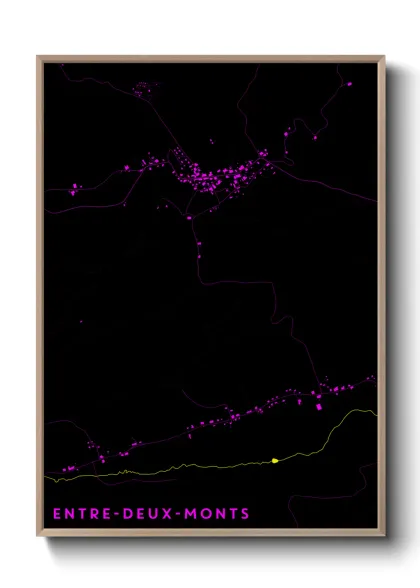 Une affiche de carte sur Entre-deux-Monts