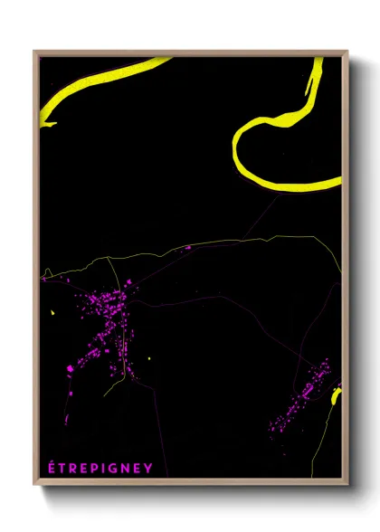 Une affiche de carte sur Étrepigney