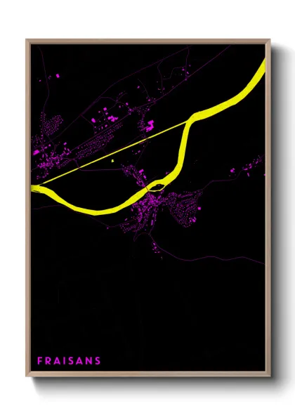 Une affiche de carte sur Fraisans