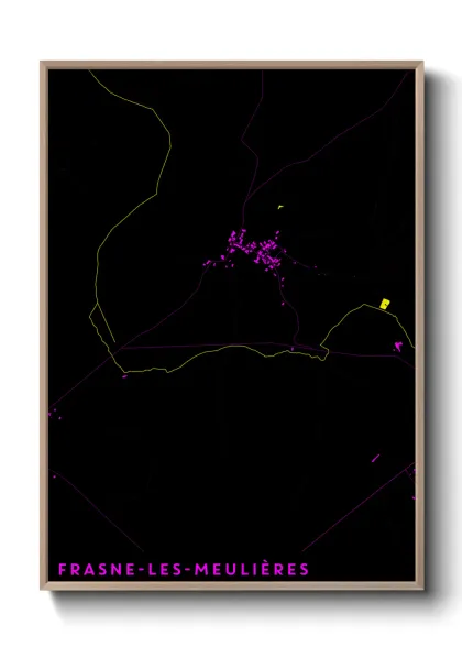 Une affiche de carte sur Frasne-les-Meulières