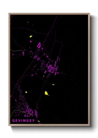 Une affiche de carte sur Gevingey