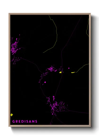 Une affiche de carte sur Gredisans