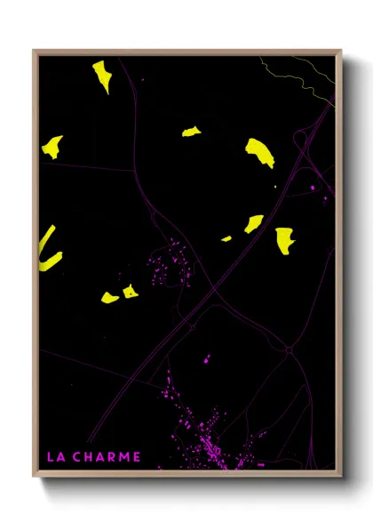 Une affiche de carte sur La Charme