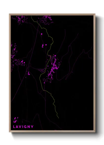 Une affiche de carte sur Lavigny