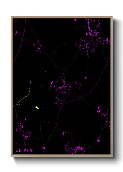 Une affiche de carte sur Le Pin