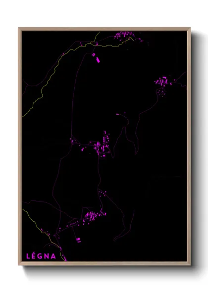 Une affiche de carte sur Légna