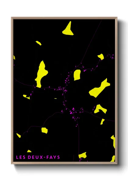 Une affiche de carte sur Les Deux-Fays