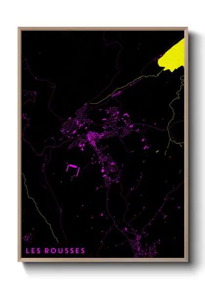 Une affiche de carte sur Les Rousses