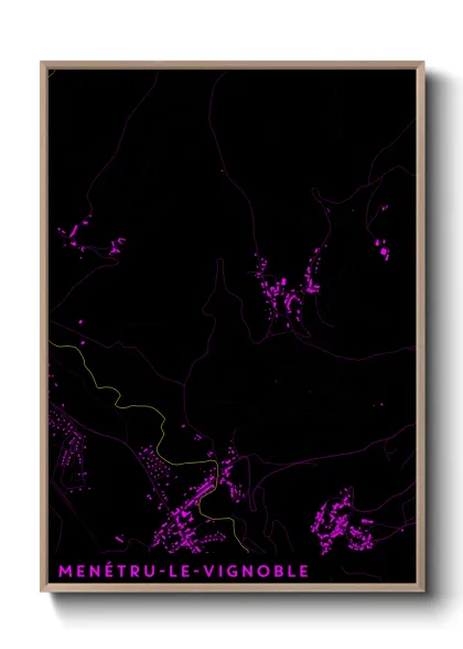 Une affiche de carte sur Menétru-le-Vignoble