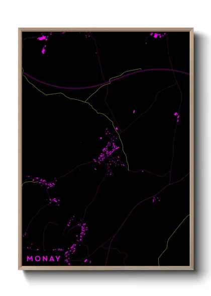 Une affiche de carte sur Monay