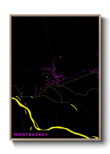 Une affiche de carte sur Montbarrey