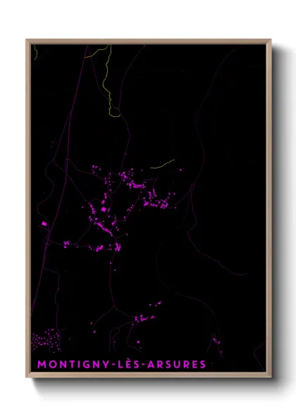 Une affiche de carte sur Montigny-lès-Arsures
