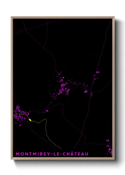 Une affiche de carte sur Montmirey-le-Château
