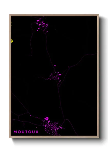 Une affiche de carte sur Moutoux