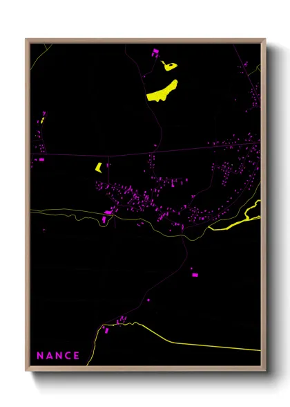 Une affiche de carte sur Nance