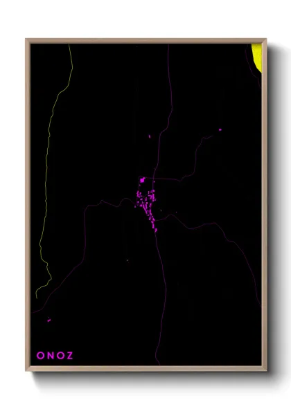 Une affiche de carte sur Onoz