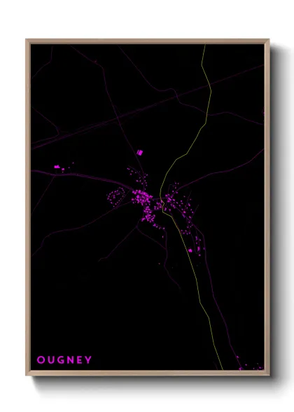 Une affiche de carte sur Ougney