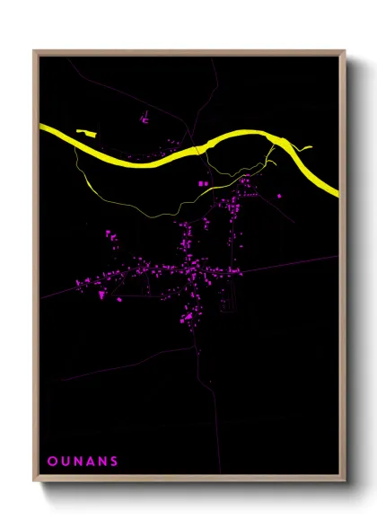 Une affiche de carte sur Ounans