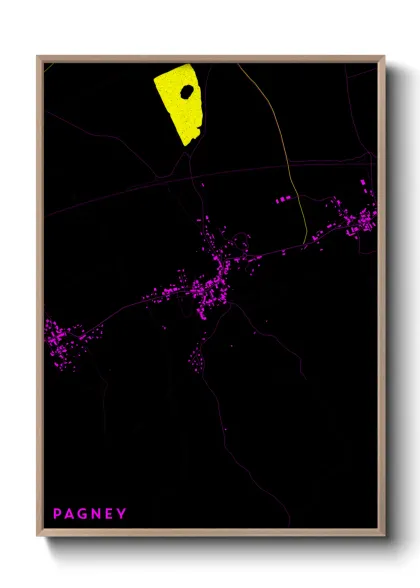 Une affiche de carte sur Pagney