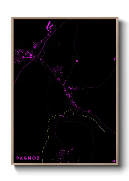 Une affiche de carte sur Pagnoz