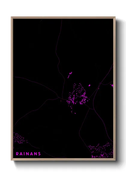 Une affiche de carte sur Rainans