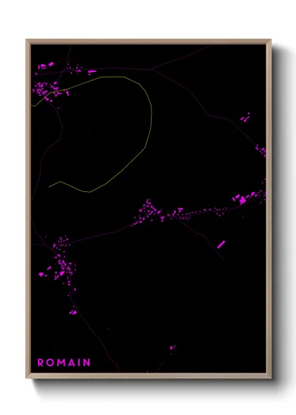 Une affiche de carte sur Romain