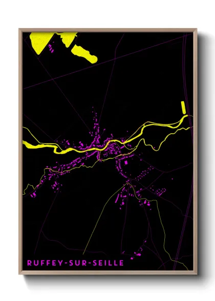 Une affiche de carte sur Ruffey-sur-Seille