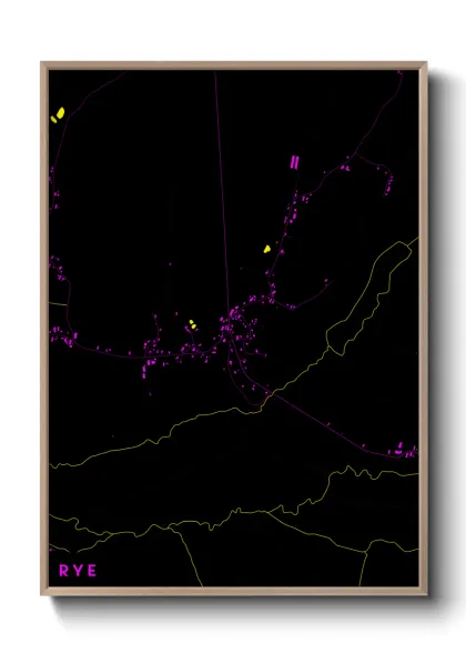 Une affiche de carte sur Rye