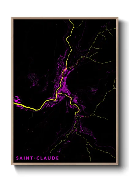Une affiche de carte sur Saint-Claude
