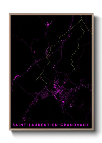 Une affiche de carte sur Saint-Laurent-en-Grandvaux