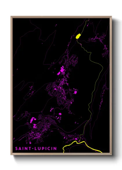 Une affiche de carte sur Saint-Lupicin