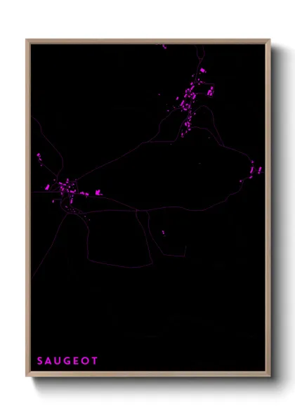 Une affiche de carte sur Saugeot
