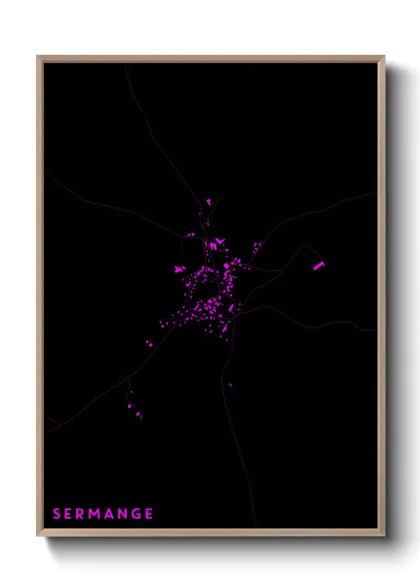 Une affiche de carte sur Sermange