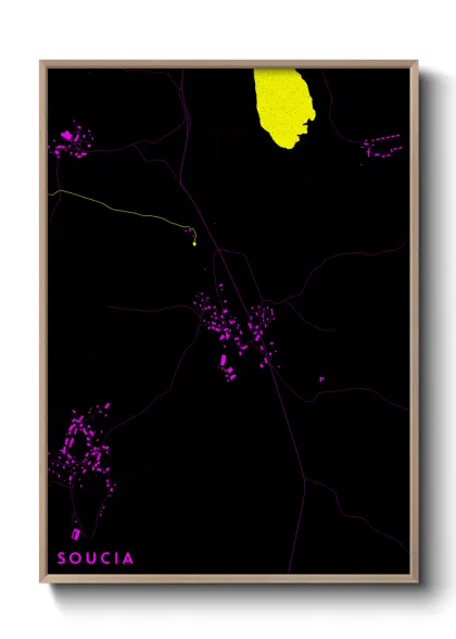 Une affiche de carte sur Soucia