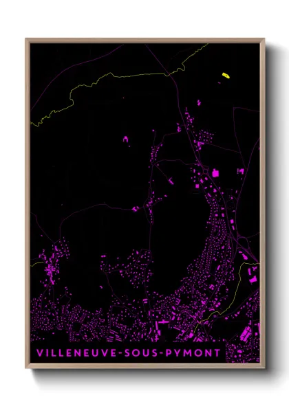 Une affiche de carte sur Villeneuve-sous-Pymont