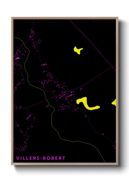Une affiche de carte sur Villers-Robert