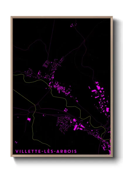 Une affiche de carte sur Villette-lès-Arbois