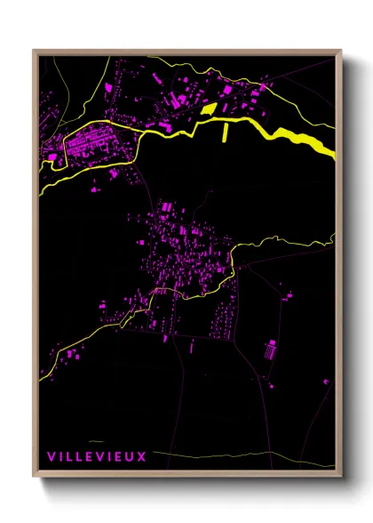Une affiche de carte sur Villevieux