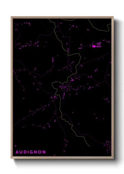 Une affiche de carte sur Audignon