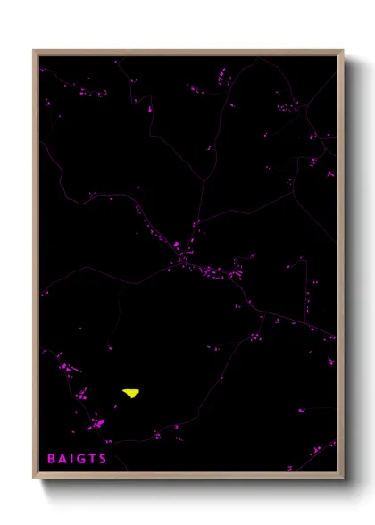 Une affiche de carte sur Baigts