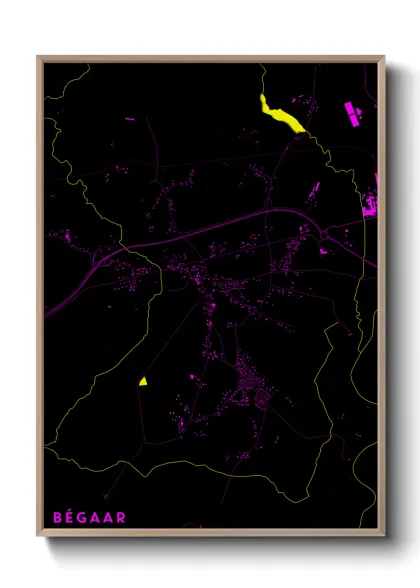 Une affiche de carte sur Bégaar