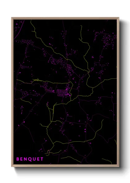 Une affiche de carte sur Benquet