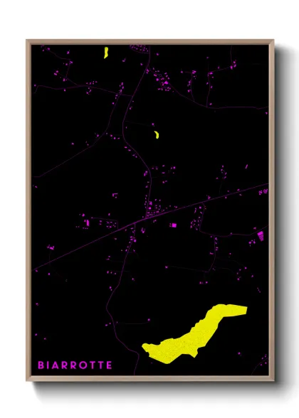 Une affiche de carte sur Biarrotte