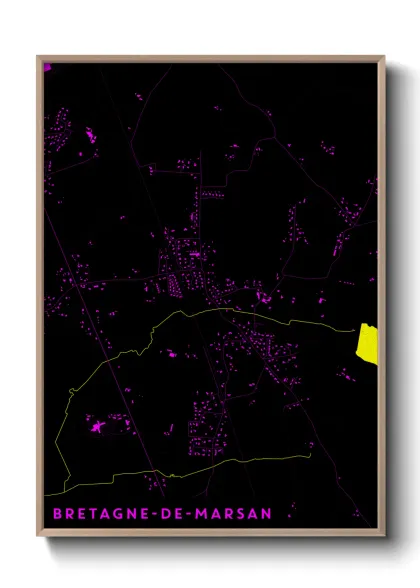 Une affiche de carte sur Bretagne-de-Marsan